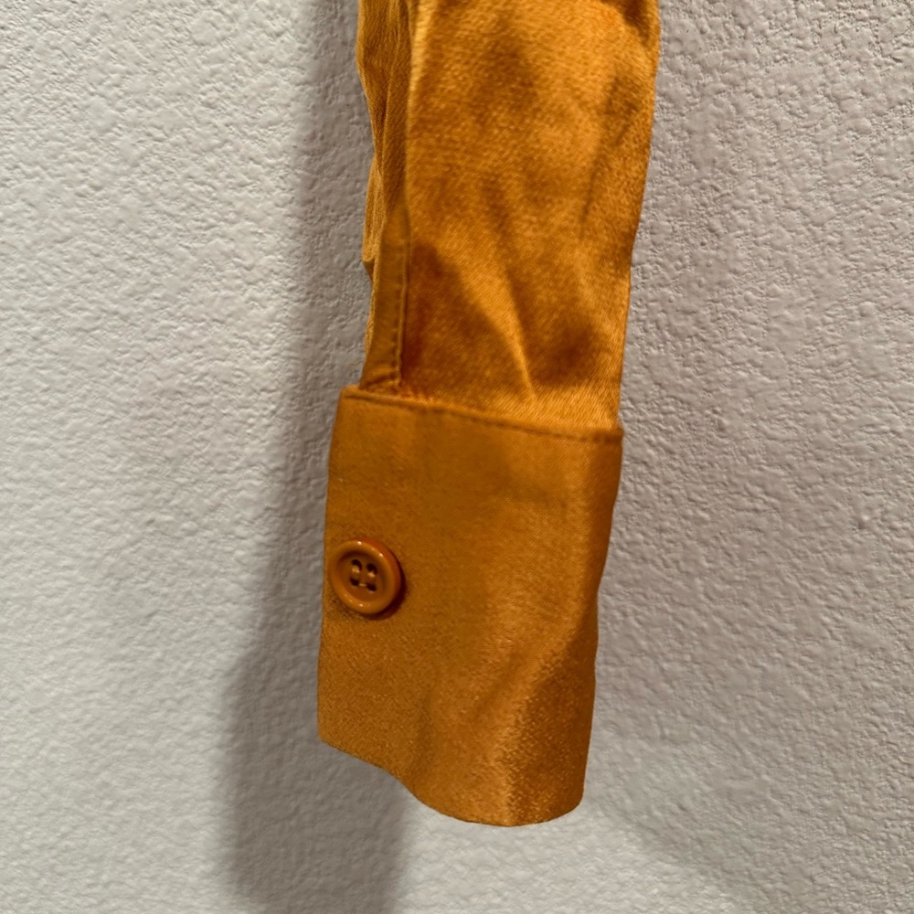 Golden Satin Long Sleeve Wrap Crop - Picture 10 of 10
